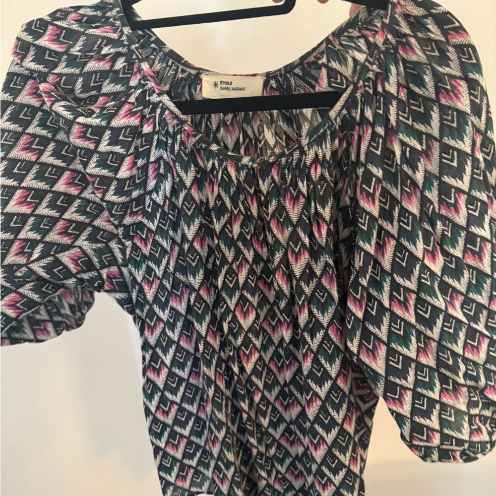 Stylish Women's Geometric Top - Black, Pink, Green